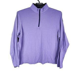 Mens Lavender Greyson Pullover Golf Polo Shirt 1/4 Zip Long Sleeve Size XL